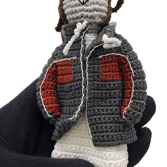 MIUMIU Technical Yarn Trick Bag Charm Recycled Polyester Gray/Brown/Red 5TT260 - Picture 8 of 14